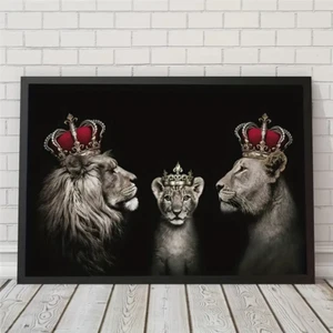 Familie Löwe Liebe Segen Leinwand Bild Druck Kunst großes afrikanisches Tier R103 - Bild 1 von 9