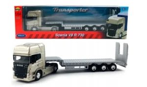 Camión Scania V8 R 730 Transportador Sueco Modelo Diecast Juguete Escala 1:64 Welly - Imagen 1 de 8
