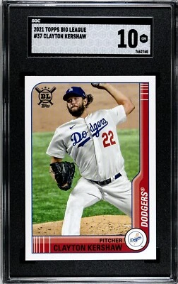 2021 Topps Big League #37 Clayton Kershaw SGC 10 GEM MINT - Image 1 of 2