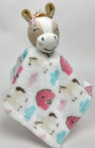 HB Horse Pony Farm Barn Pink Pig Plush Lovey Lovie Security Blanket Hudson Baby - Picture 1 of 10