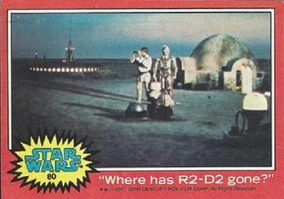 1977 Topps Star Wars Ser 2 Red #80 Where Has R2-D2 Gone? Luke Skywalker Poor - Image 1 of 2