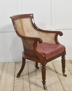 Regency Mahogany Bergere Armchair | Elegant Period Seating - Picture 1 of 8