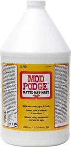 Mod Podge CS11304 Waterbase Sealer, Glue and Finish, 128 oz, Matte - Picture 1 of 9
