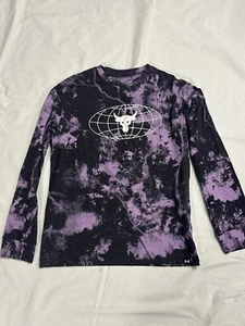 Under Armour Project Rock Brahman Globe Long Sleeve Shirt Youth M Purple EUC - Picture 1 of 4