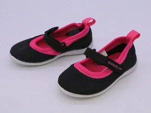 SPEEDO GIRL'S WATER SHOES PINK & BLACK MARY JANES - Picture 1 of 4