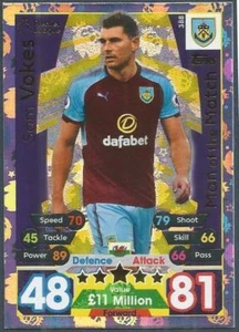 Topps Match Attax 2017-18 - Extra-MOTM - #388 - Burnley - Sam Vokes - Silver Foil - Bild 1 von 1