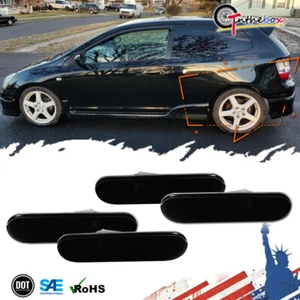 Juego de 4 carcasas cubiertas de marcadores laterales de humo oscuro para 02-05 Honda Civic Si EP3 3 PUERTAS - Imagen 1 de 11