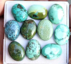 69.80 Carat 100% Natural Tibet turquoise cabochons Loose Gemstone Lot - Picture 1 of 3