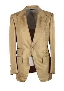 TOM FORD Atticus Gold Suit Size 46 / 36R U.S. In Silk New With Tags - Picture 1 of 7