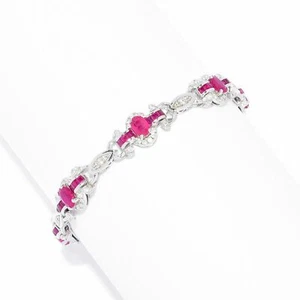 Meher's Schmuck Sterlingsilber 7,25" Mosambik Rubin & Zirkon Armband - Bild 1 von 3