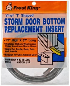 Frost King T3750 T-Shape 1/2" x 37" Long Vinyl Storm Door Bottom Seal - Picture 1 of 1