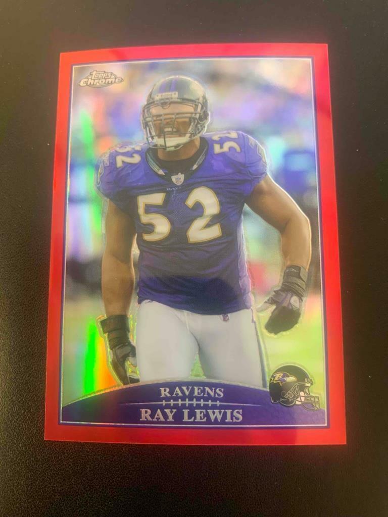 2009 Topps Chrome Ray Lewis Red Refractor Card #TC15  #ed 4/25