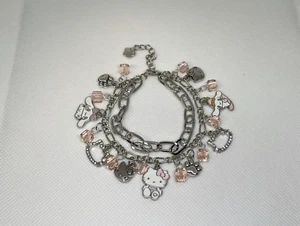 ~Hello Kitty & Friends~😺 Charm Bracelet ~Anime Sanrio~Double Chain! 🌈U Pick!! - Picture 1 of 12