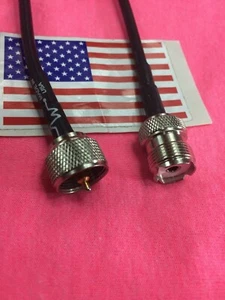 20' PL-259 UHF SO239 HAM CB VHF WIFI RG-58 Przedłużacz anteny Made in USA - Zdjęcie 1 z 1