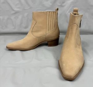 Donald Pliner Banks Ankle Boots Women's Size 8 Tan Leather Nubuck Western Boho - Picture 1 of 16
