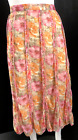 Plus Size 20 Pretty Skirt Chiffon Gored A-line Elastic Waist Midi Pink Flowers