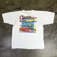 Vintage Chevrolet Car Graphic T-Shirt 90s USA Classic Tee, White Mens XL