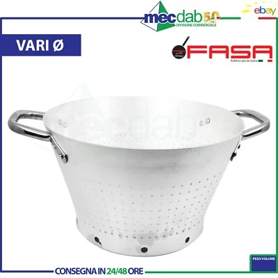 Scolapasta Conico In Alluminio Con Manico In Acciaio Inox Vari Ø Fasa Agnelli - Immagine 1 di 4