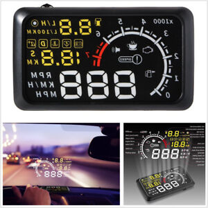 Car HUD 5.5" LCD Bluetooth Head Up Display Speedometer Engine Speed Warning Kit