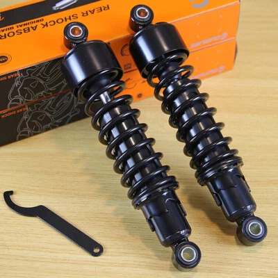For Harley Sportster XL883 1200 72 48 FXR 11.75 Black Rear Shocks Absorber Pair - Image 1 of 4