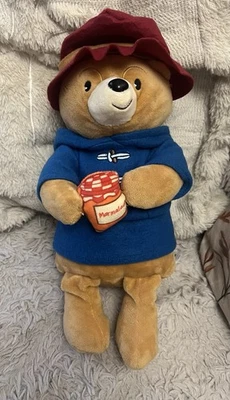 Paddington Bear Plush Toy 14 Inches, With Marmalade Jar, VGC - Image 1 of 4