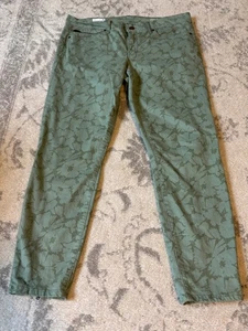 Pantalones de mezclilla Gap 1969 legging skimmer 31 florales verdes elásticos - Imagen 1 de 12