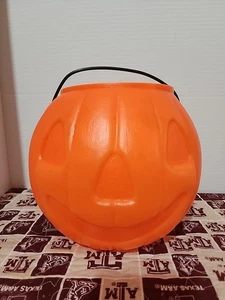 VTG ‘Come Play Products’ Halloween Pumpkin Candy Bucket Pail Blow Mold - Picture 1 of 10