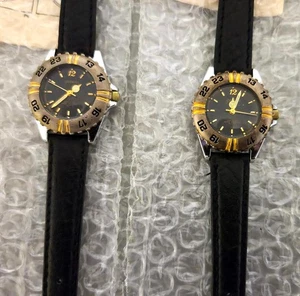 Genesis Vintage Uhr mit schwarzem Lederband NEW Old Stock - Bild 1 von 2