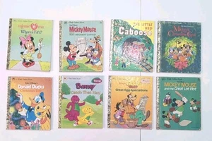 Vintage Disney Little Golden Books Bundle Lot Of 8 Barney Mickey Goofy Donald - Picture 1 of 13