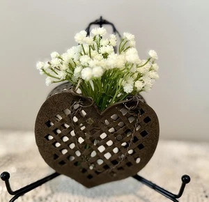 Vintage Tin Heart Decor, Victorian Potpourri Satchel Holder - Picture 1 of 5