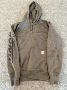 Carhartt Hoodie Men’s S BNSF Rain Defender Paxton 1/4 Zip Heavyweight KE11 - Picture 1 of 6