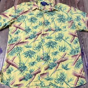 Polo Sport Ralph Lauren Men's Hawaiian Shirt Yellow Bamboo Print Medium - Picture 1 of 3