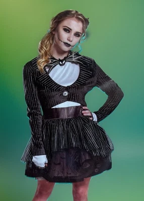 Halloween Nightmare Before Christmas Women's Jack Skellington Costume Small 4-6 - Image 1 of 4