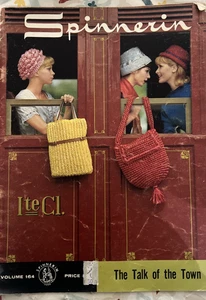 1962 Spinnerin Volume 164 Knit Magazine Purse Skirt Top Hat Carry-On 5+ Patterns - Picture 1 of 4