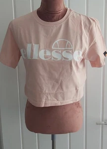 Ellesse Cropped Womens T-Shirt light Pink/ Rose UK 6/ XXS New with Labels - Picture 1 of 11