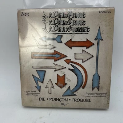 NEW Sizzix BIGZ Tim Holtz Alterations Artful Arrows #659433 Die Cut Ellison RARE - Image 1 of 4
