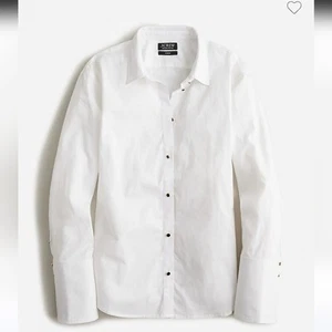 J. Crew Garçon Tuxedo Shirt Cotton Poplin BV830 French Cuff Enamel Buttons Sz 12 - Picture 1 of 10