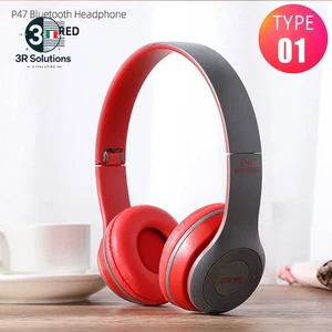P47 Cuffie Senza Fili Auricolari Bluetooth 5.0 Bassi Stereo HIFI Pieghevoli per - Photo 1 sur 16