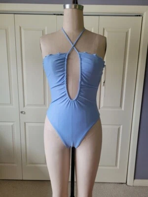 Tularosa Hazel Sky Blue  Open Back One Piece Swimsuit Size Medium New With Tags - Image 1 of 4