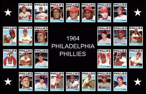 1964 PHILADELPHIA PHILLIES Baseball Card POSTER Wall Art Decor Fan Xmas Gift 64 Cover