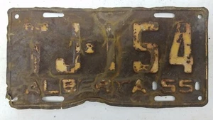 1955 ALBERTA Canada License Plate TJ-154 - Picture 1 of 1