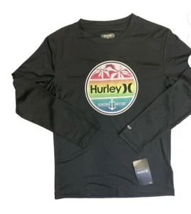 Hurley Boys Long Sleeve Dri-Fit UPF 50+ Swim Shirt Size 4 Black - Picture 1 of 4