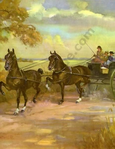 1951 Wesley Dennis Horse Art BOOK PAGE The Hackney Printed 1962 (1492) - Foto 1 di 1