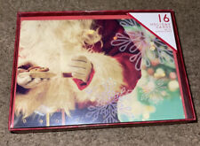 16 Holiday Cards And Envelopes Sealed Box Santa Christmas Cookies Christmas🎅