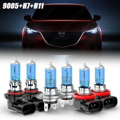 For Jaguar S-Type 05-08 6X Halogen Headlight High Low Beam + Fog Light Bulbs Kit - Imagem 1 de 4