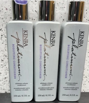 Pacote com 3 AUTÊNTICOS Condicionadores Corporativos Kenra Platinum 8,5 oz Cada Garrafa  - Imagem 1 de 3