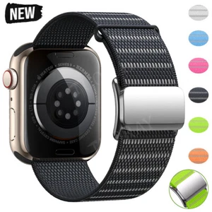 Correa magnética de nailon para Apple Watch Ultra 2 49 mm serie 10 9 8 7 6 5 4 SE - Imagen 1 de 14