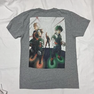 My Hero Academia Mens Sz Medium Heroes Rising Movie Logo T-Shirt Gray Funimation - Picture 1 of 5
