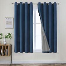 Denim Blue Blackout Curtains 63 Inches Long, Blue Curtains 63 Inch for Living...