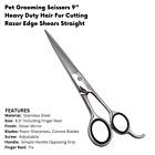 Quality Pet Grooming Scissors 9" Heavy Duty Hair Fur Cutting Razor Edge Shears